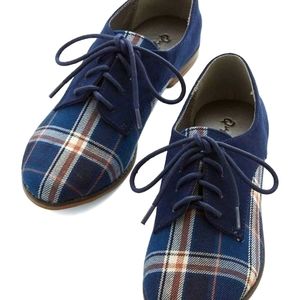 Plaid Oxford Shoes